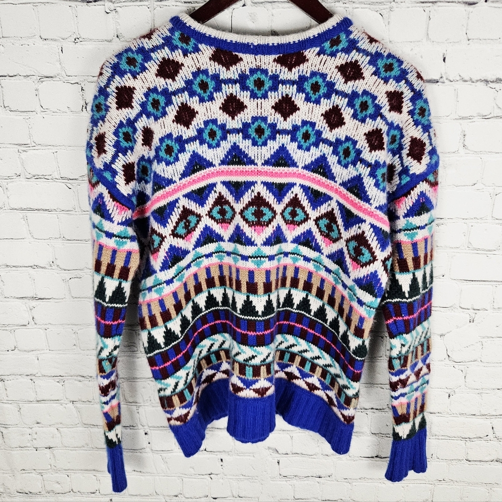 J. Crew Multicolor Patterned Crew Neck Sweater - Picture 3 of 9